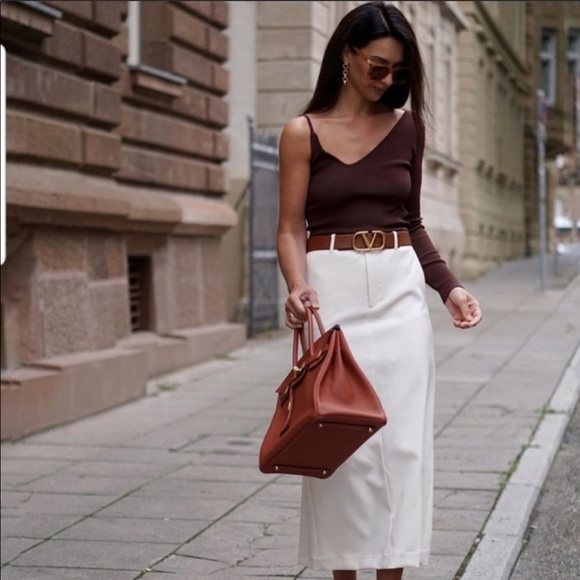 Zara Asymmetric Knit Top Chocolate - Picture 5 of 16